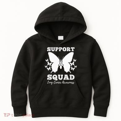 Support Squad Lung Cancer Awareness Kids Hoodie