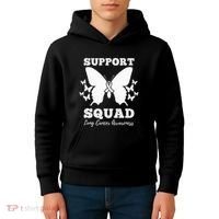 Support Squad Lung Cancer Awareness Kids Hoodie thumb 4