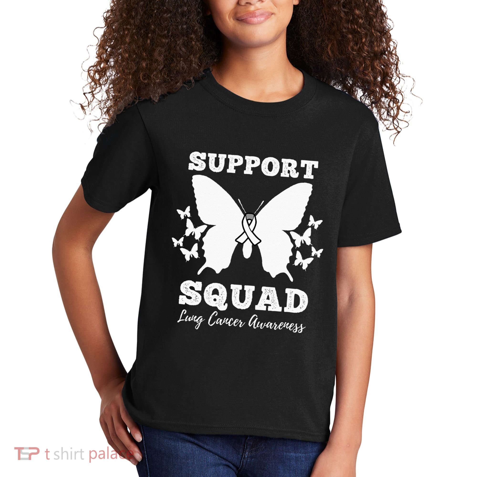 Support Squad Lung Cancer Awareness Kids T-Shirt