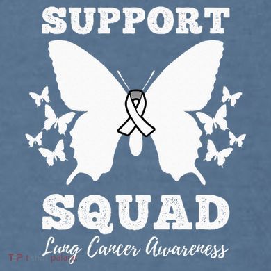 Support Squad Lung Cancer Awareness Comfort Colors Garment-Dyed Hooded Sweatshirt