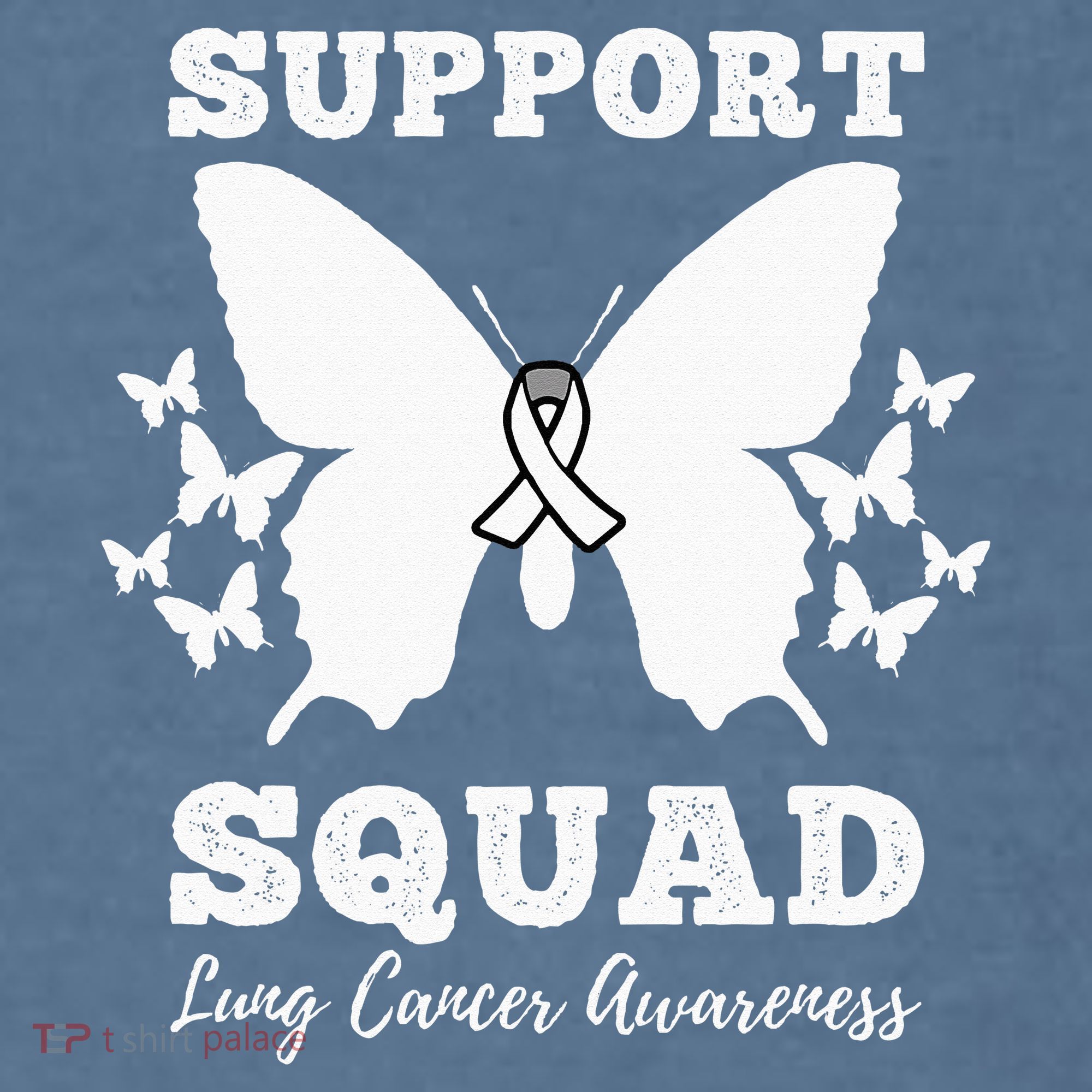 Support Squad Lung Cancer Awareness Comfort Colors Garment-Dyed Hooded Sweatshirt