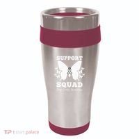 Support Squad Lung Cancer Awareness 16oz Travel Tumbler thumb 0