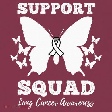 Support Squad Lung Cancer Awareness 16oz Travel Tumbler