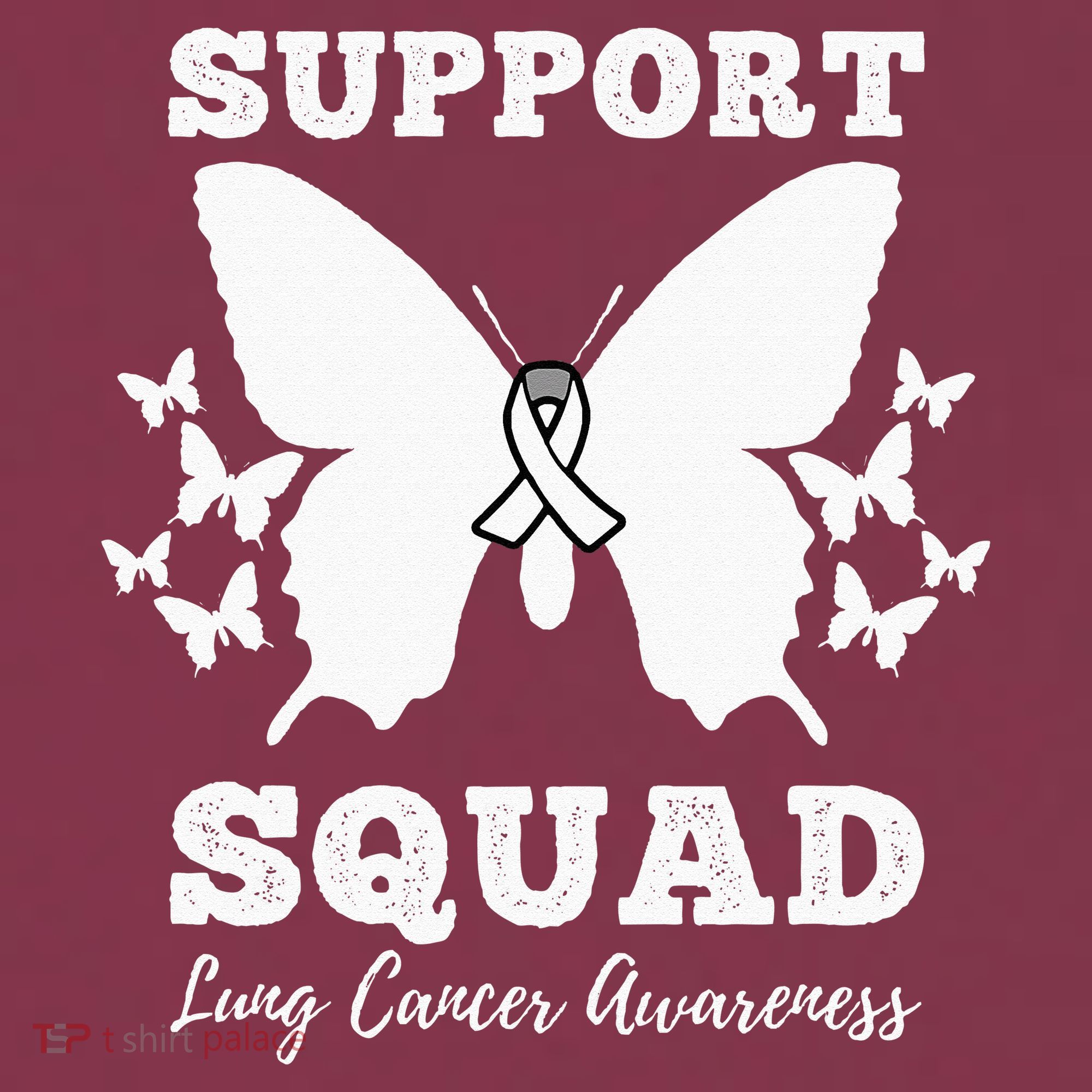 Support Squad Lung Cancer Awareness 16oz Travel Tumbler