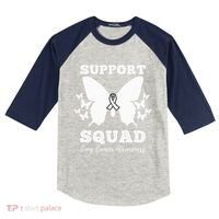 Support Squad Lung Cancer Awareness Kids Colorblock Raglan Jersey thumb 0