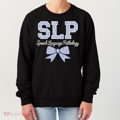 SLP Speech Language Pathology Floral Coquette Blue Bow Women's Sweatshirt