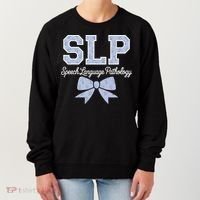SLP Speech Language Pathology Floral Coquette Blue Bow Women's Sweatshirt thumb 0