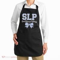 SLP Speech Language Pathology Floral Coquette Blue Bow Apron thumb 2