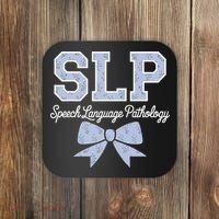 SLP Speech Language Pathology Floral Coquette Blue Bow Coaster thumb 0