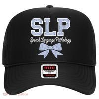 SLP Speech Language Pathology Floral Coquette Blue Bow Hat thumb 0