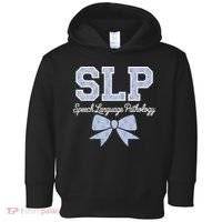 SLP Speech Language Pathology Floral Coquette Blue Bow Toddler Hoodie thumb 0