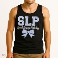 SLP Speech Language Pathology Floral Coquette Blue Bow Tank Top thumb 3