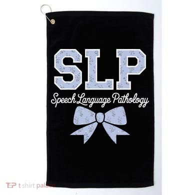 SLP Speech Language Pathology Floral Coquette Blue Bow Golf Towel
