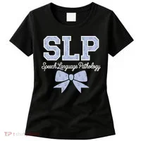 SLP Speech Language Pathology Floral Coquette Blue Bow Women's T-Shirt thumb 0