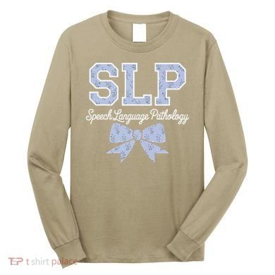 SLP Speech Language Pathology Floral Coquette Blue Bow Long Sleeve Shirt