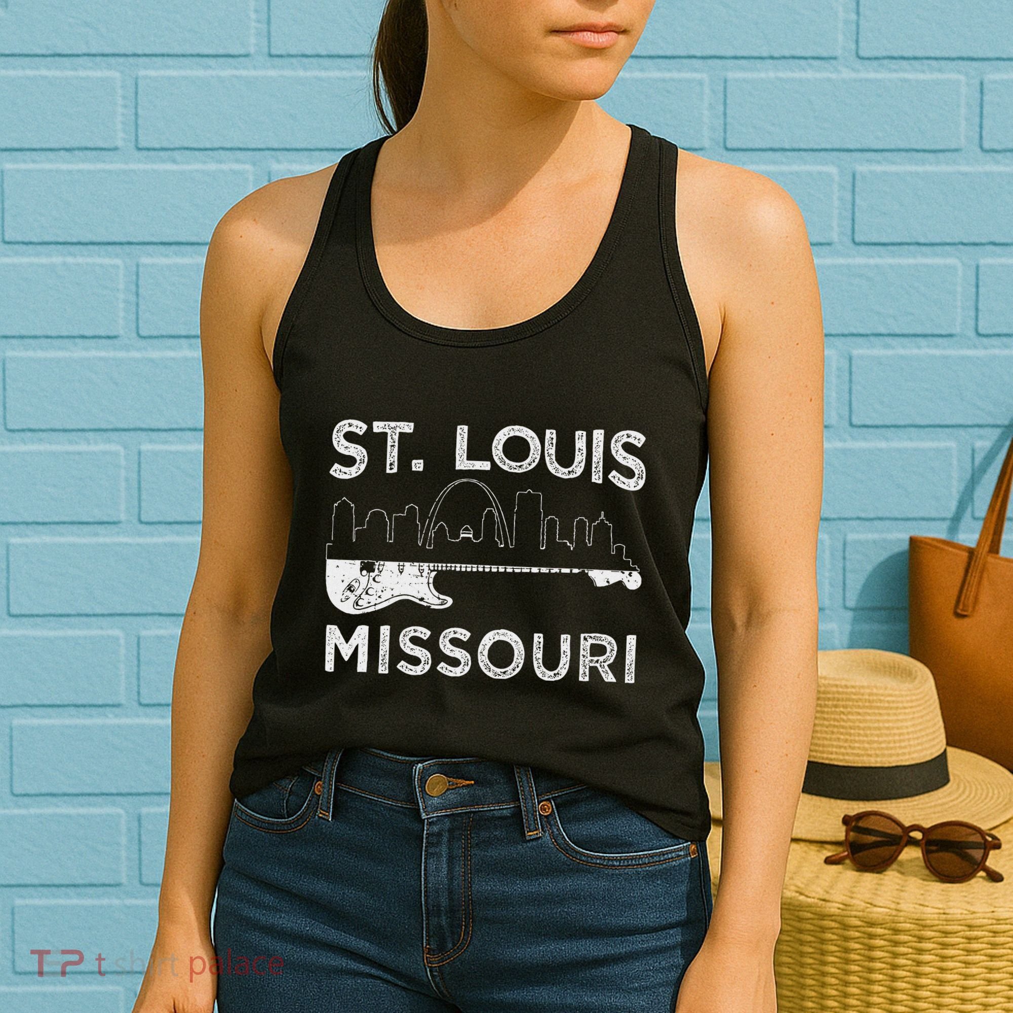Souvenir St Louis Guitar Music Missouri St. Louis Women's Tank Top