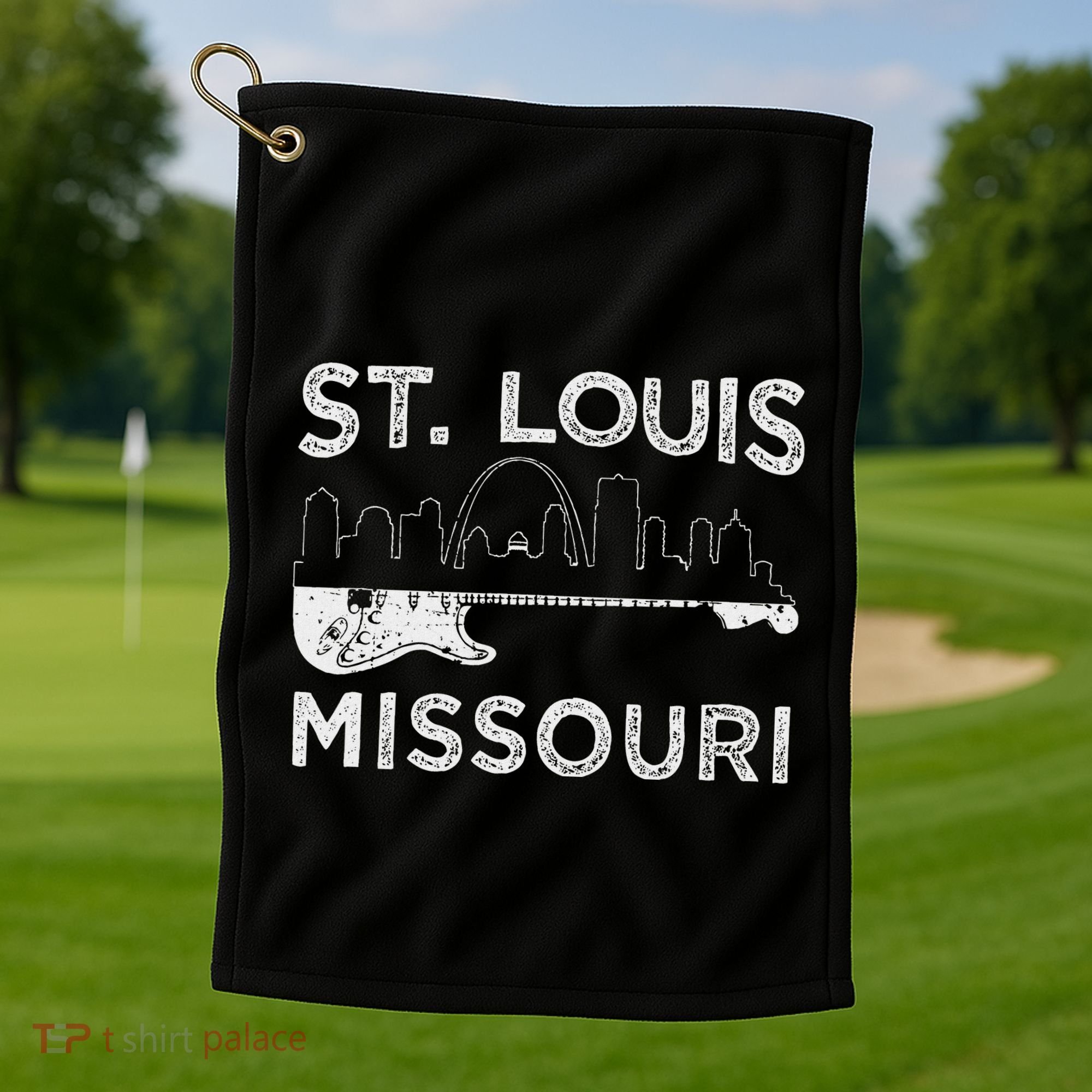 Souvenir St Louis Guitar Music Missouri St. Louis Golf Towel