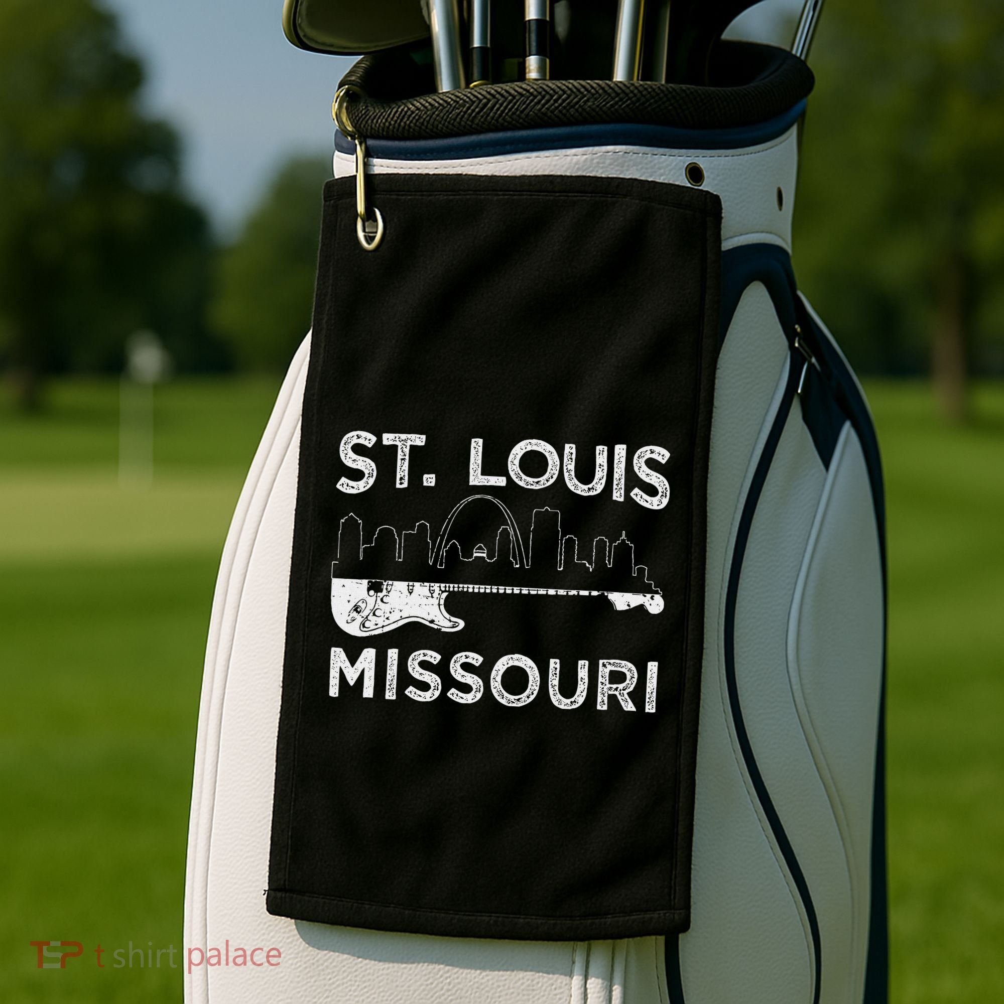 Souvenir St Louis Guitar Music Missouri St. Louis Golf Towel