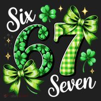 Six Seven Lucky Numbers Shamrock 67 St Patricks Day Women's Sweatshirt thumb 2