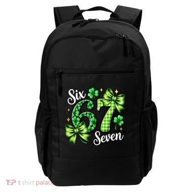 Six Seven Lucky Numbers Shamrock 67 St Patricks Day Backpack