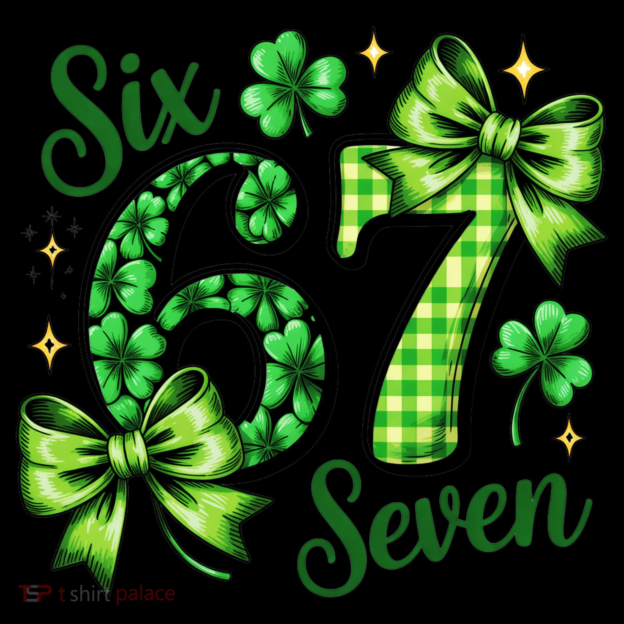 Six Seven Lucky Numbers Shamrock 67 St Patricks Day Coffee Mug