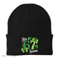 Six Seven Lucky Numbers Shamrock 67 St Patricks Day Beanie thumb 0