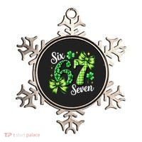 Six Seven Lucky Numbers Shamrock 67 St Patricks Day Ornament thumb 0