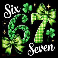 Six Seven Lucky Numbers Shamrock 67 St Patricks Day Ornament thumb 1