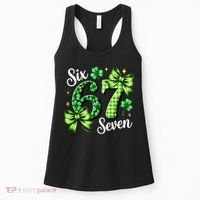 Six Seven Lucky Numbers Shamrock 67 St Patricks Day Women's Tank Top thumb 0