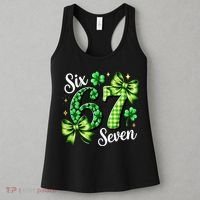 Six Seven Lucky Numbers Shamrock 67 St Patricks Day Women's Tank Top thumb 3