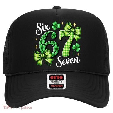 Six Seven Lucky Numbers Shamrock 67 St Patricks Day Hat