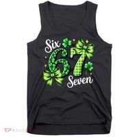 Six Seven Lucky Numbers Shamrock 67 St Patricks Day Tank Top thumb 0
