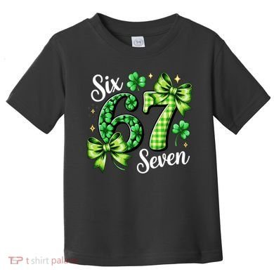 Six Seven Lucky Numbers Shamrock 67 St Patricks Day Toddler T-Shirt