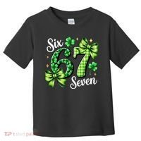 Six Seven Lucky Numbers Shamrock 67 St Patricks Day Toddler T-Shirt thumb 0