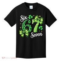 Six Seven Lucky Numbers Shamrock 67 St Patricks Day Kids T-Shirt thumb 0