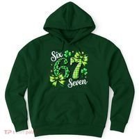 Six Seven Lucky Numbers Shamrock 67 St Patricks Day Hoodie thumb 0