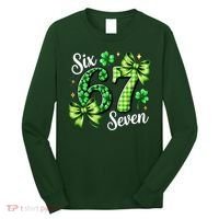 Six Seven Lucky Numbers Shamrock 67 St Patricks Day Long Sleeve Shirt thumb 0