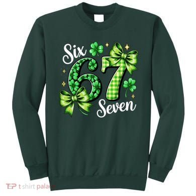 Six Seven Lucky Numbers Shamrock 67 St Patricks Day Sweatshirt