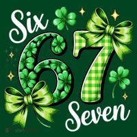 Six Seven Lucky Numbers Shamrock 67 St Patricks Day Coaster thumb 2