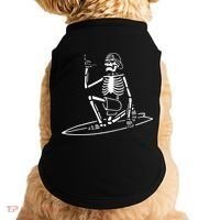 Skeleton Surfing Lazy Halloween Costume Skull Bones Surfer Doggie Tank thumb 0