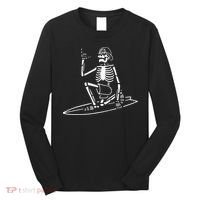 Skeleton Surfing Lazy Halloween Costume Skull Bones Surfer Long Sleeve Shirt thumb 0