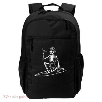Skeleton Surfing Lazy Halloween Costume Skull Bones Surfer Backpack