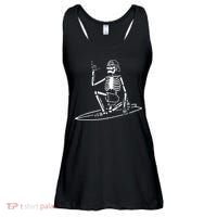 Skeleton Surfing Lazy Halloween Costume Skull Bones Surfer Ladies Essential Flowy Tank thumb 0