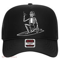 Skeleton Surfing Lazy Halloween Costume Skull Bones Surfer Hat thumb 0