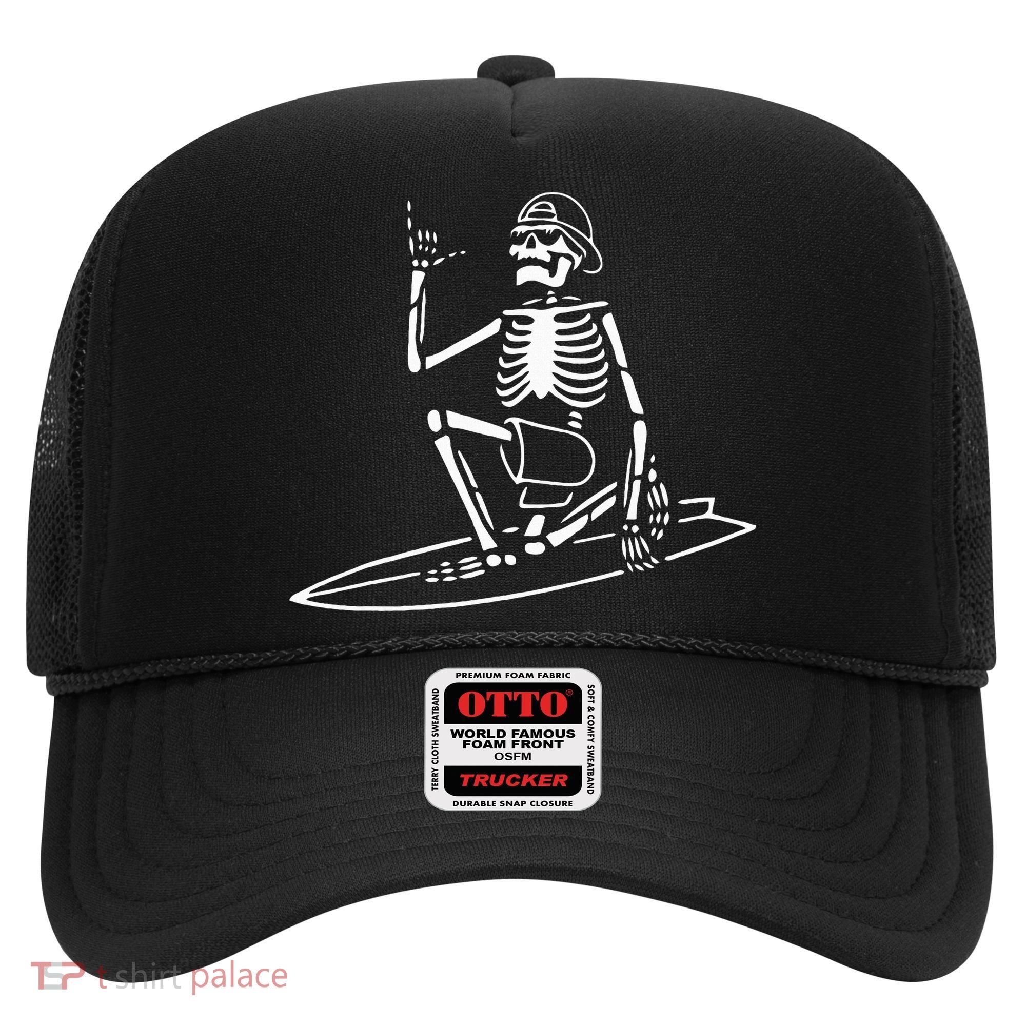 Skeleton Surfing Lazy Halloween Costume Skull Bones Surfer Hat