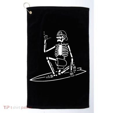 Skeleton Surfing Lazy Halloween Costume Skull Bones Surfer Golf Towel