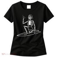 Skeleton Surfing Lazy Halloween Costume Skull Bones Surfer Women's T-Shirt thumb 0