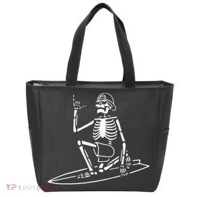 Skeleton Surfing Lazy Halloween Costume Skull Bones Surfer Tote Bag