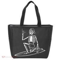 Skeleton Surfing Lazy Halloween Costume Skull Bones Surfer Tote Bag thumb 0