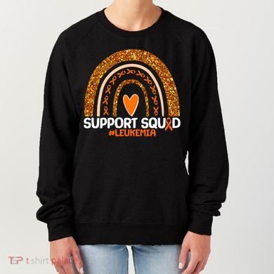 Support Squad #Leukemia Orange Ribbon Rainbow Women's Sweatshirt
